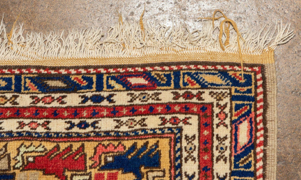 Vintage Turkish Wool Prayer Rug 4x6