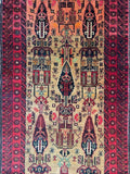 Fine Vintage Wool Baluch Rug 6x4 ft