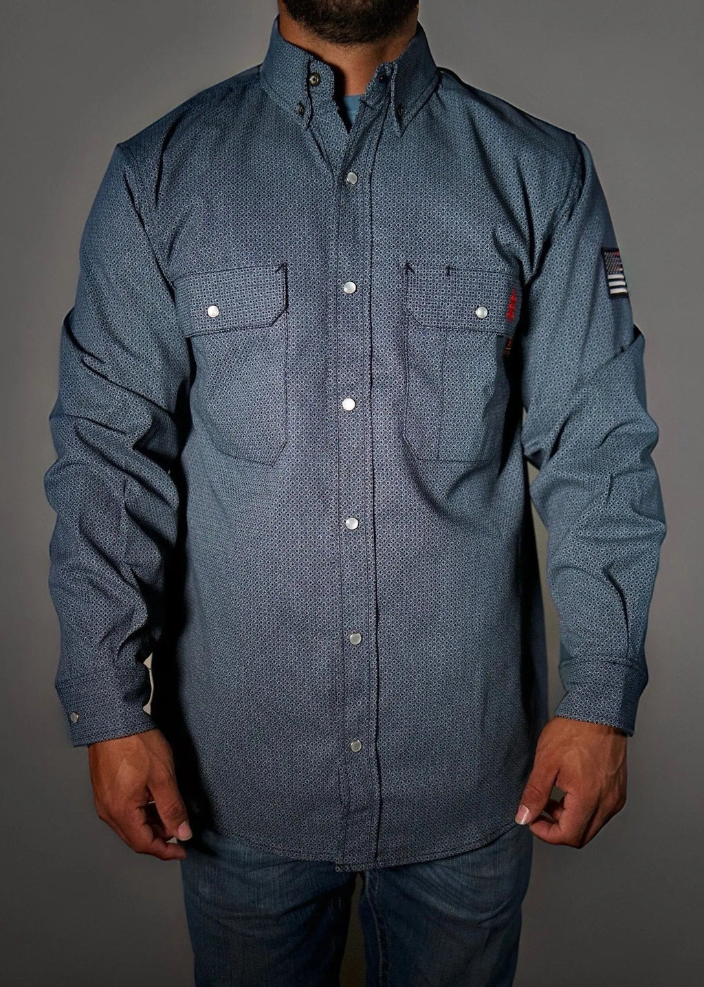 FR Pearl Snap Work Shirt - Forged Gray Static FR