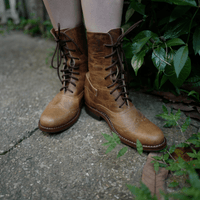 Light Brown Victorian Ankle Boots Atitlan Leather