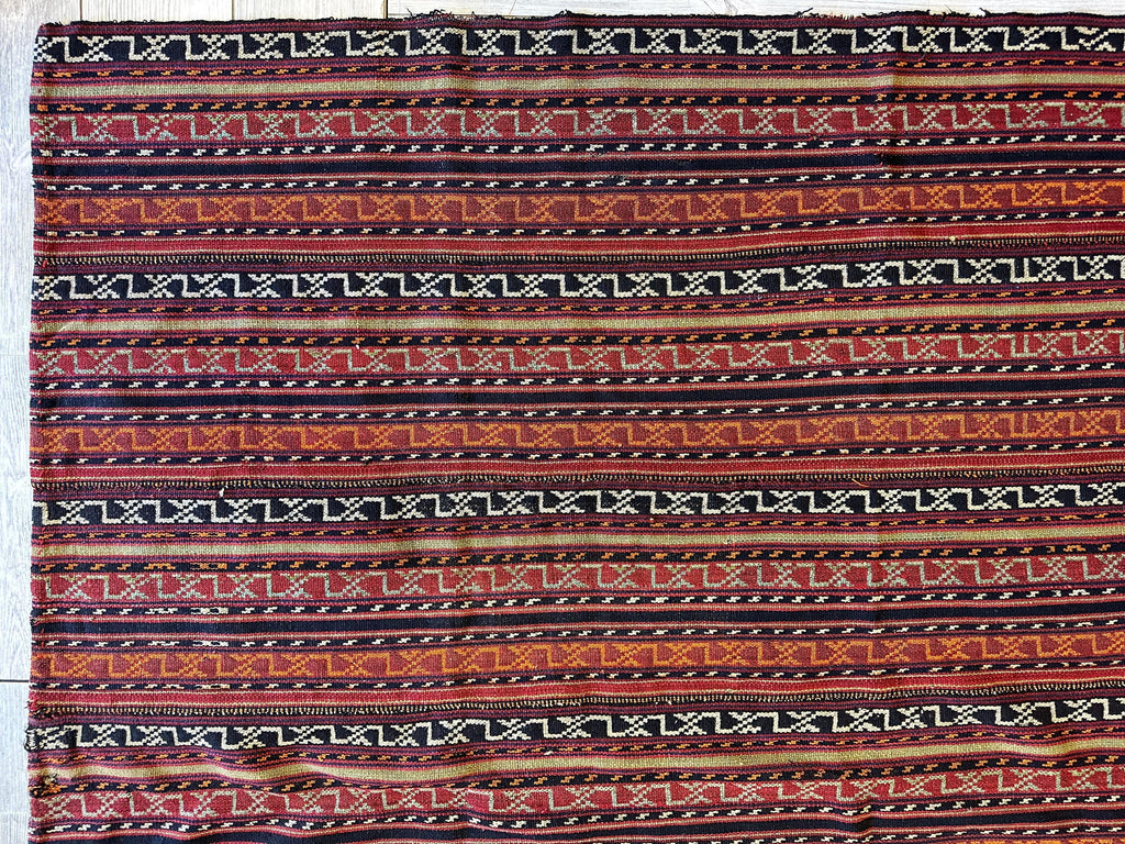 UNIQUE Antique Square Azerbijani Shahsavan Jajim Rug 6’4” x 6’8”